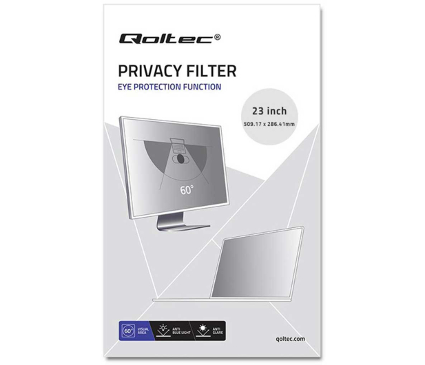 QOLTEC Filtr prywatyzujący 23" | 16:9 - 1243511 - zdjęcie 4
